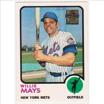 Willie Mays 1973 Topps #305 Commemorative Card - 1997 Topps #27 Insert Card