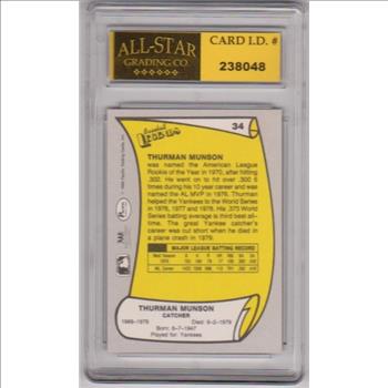 Graded 10 - Thurman Munson 1988 Pacific Baseball Legends #34 Card