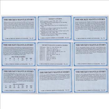 9 Different Mickey Mantle 1982 ASA The Mickey Mantle Story Cards