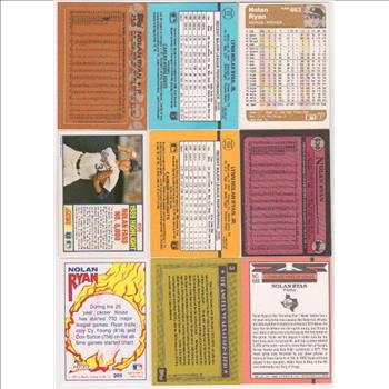 Nolan Ryan Card Collection (1983-1991) - 9 Different