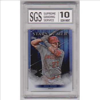 Graded Gem Mint 10 - Mike Trout 2022 Topps Stars Of MLB #SMLB-1 Insert Card