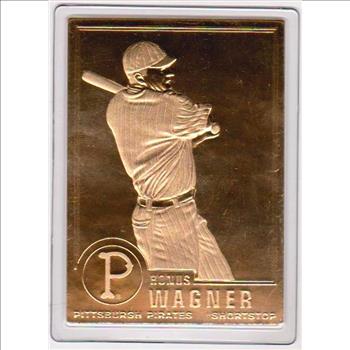 22 kt Gold - HONUS WAGNER 1996 Danbury Mint Gold Card - HOF'er