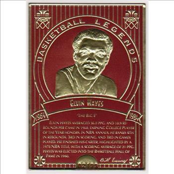 1993 Legendary Foils Elvin Hayes Sculpted Card With COA 