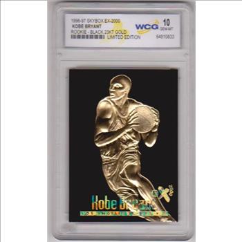 Rookie Graded Gem Mint 10 - Kobe Bryant 1996-97 Skybox EX-2000 Black 23 Kt Gold Card