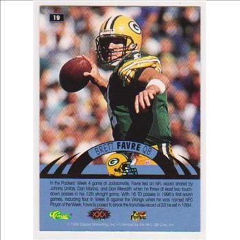 Only 499 Exist - Brett Favre 1995 Classic NFL Experience Printers Proof #19 Insert Card