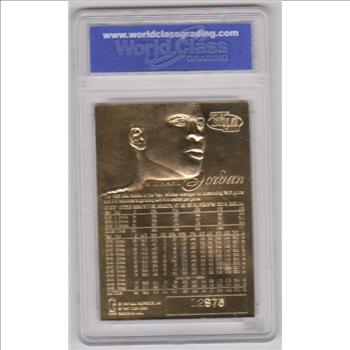 Graded Gem Mint 10 - Michael Jordan 1996-97 Fleer Flair Showcase 23 Kt Gold Card