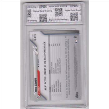 Graded Sigma Mint 9 - Mike Trout 2020 Topps Update #U-119 Card