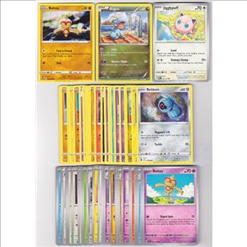 50 Different Pokemon Trading Cards w/ Jigglypuff + More