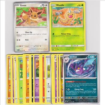 25 Different Pokemon Trading Cards w/ Eevee + More