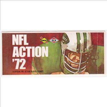 Sealed 1972 NFL Action '72 Sunoco Pack With 9 Player Stamps Inside