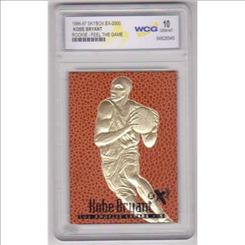 Rookie Graded Gem Mint 10 - Kobe Bryant 1996-97 Skybox EX-2000 Feel The Game 23 Kt Gold Card