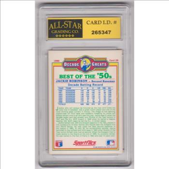 Graded 10 - Jackie Robinson 1986 Sportflics Decade Greats #28 Card