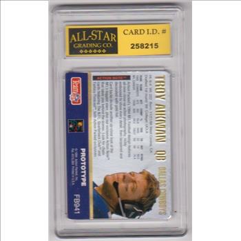 Graded 9 - Troy Aikman 1994 Action Packed Prototype #FB941 Card