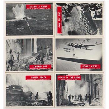 6 Different 1965 PCGC World War II Trading Cards - Nice Lot