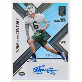 #106/149 Produced - Chad Hansen 2017 Donruss Elite Turn Of The Century Certified Autographed #TC-46 Insert Card