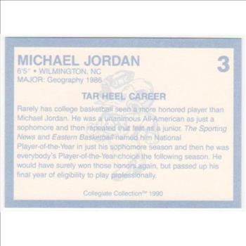 Michael Jordan 1990 North Carolina #3 College Card