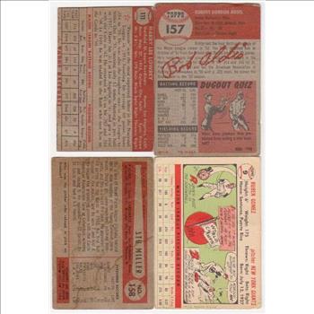 4 Different 1950's Topps/Bowman Baseball Cards (1952-1956)
