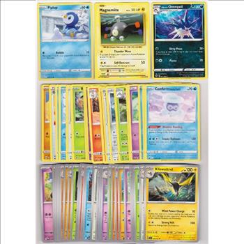 50 Different Pokemon Trading Cards w/ Piplup + More