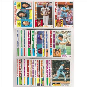 50 Different 1984 Topps Baseball Cards w/ George Brett/Rod Carew/Cecil Cooper + More