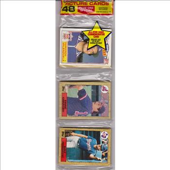 1987 Topps Baseball 49 Card Rack Pack w/ Fernando Valenzuela On Front