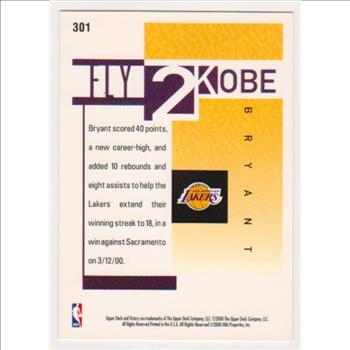 Kobe Bryant 2000 Upper Deck Victory #301 Card