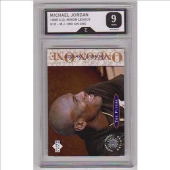 Graded Sigma Mint 9 - Michael Jordan 1995 Upper Deck Minor League One On One #10 Insert Card