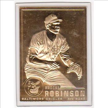 22 kt Gold - BROOKS ROBINSON 1996 Danbury Mint Gold Card - HOF'er