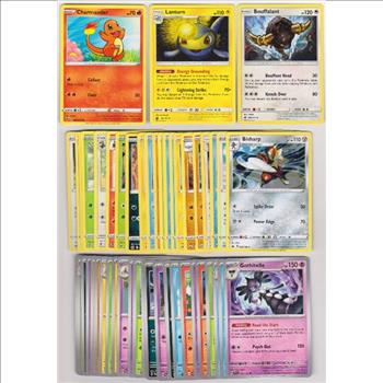 50 Different Pokemon Trading Cards w/ Charmander + More