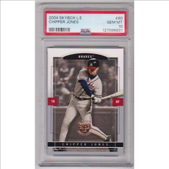 Graded PSA Gem Mint 10 - Chipper Jones 2004 Skybox Limited Edition #80 Card