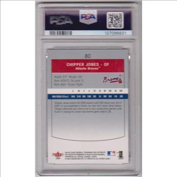 Graded PSA Gem Mint 10 - Chipper Jones 2004 Skybox Limited Edition #80 Card