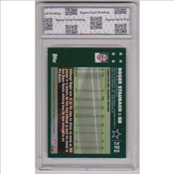 Graded Sigma Mint 9  - Roger Staubach 2007 Topps Turn Back The Clock #21 Card