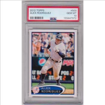 Graded PSA Gem Mint 10 - Alex Rodriguez 2012 Topps #500 Card