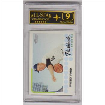Graded 9 - Whitey Ford 2016 Topps Heritage Baseball Flashbacks #BF-WF Insert Card