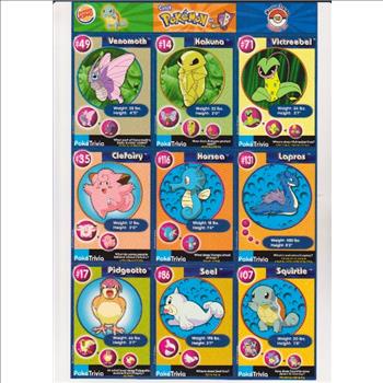 1999 Pokemon Master Trainer Collector Set Uncut 9 Card Uncut #15 Sheet