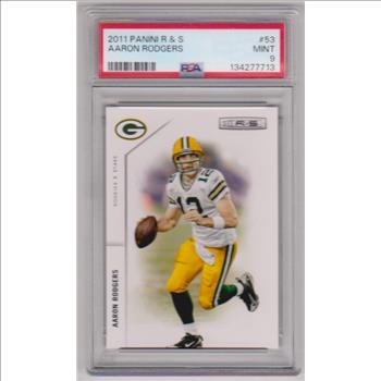 Graded PSA Mint 9 - Aaron Rodgers 2011 Panini Rookies & Stars #53 Card