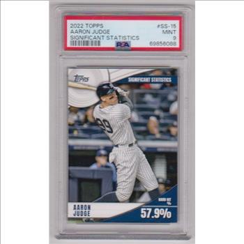 Graded PSA Mint 9 - Aaron Judge 2022 Topps Significant Statistics #SS-15 Insert Card