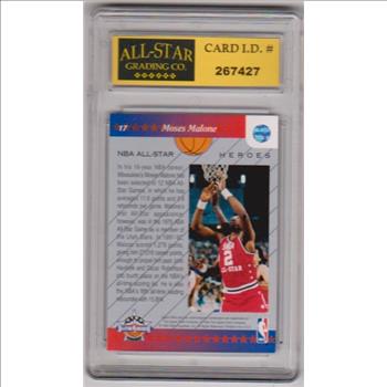 Graded 9 - Moses Malone 1992-93 Upper Deck All-Star Weekend #17 Card
