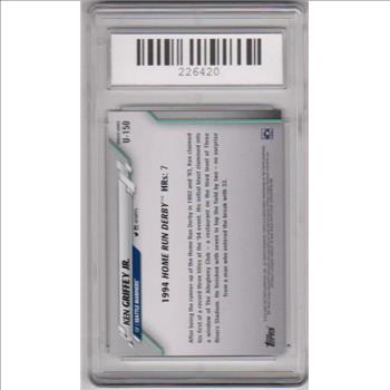 Graded Gem Mint 10 - Ken Griffey, Jr. 2020 Topps Update #U-150 Card