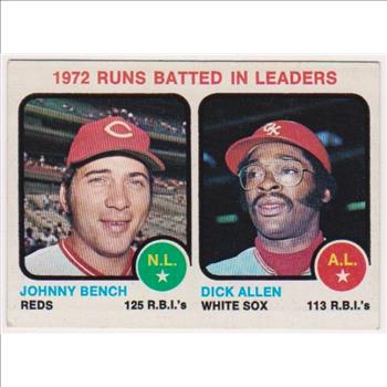 1973 Topps Johnny Bench + Dick Allen #63 Card 