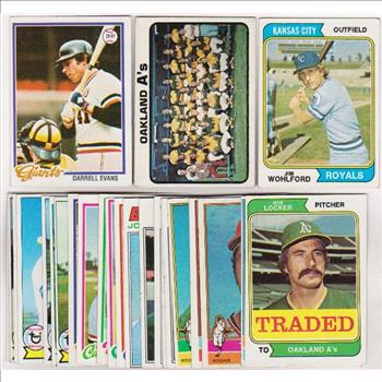25 Different 1970's Topps Baseball Cards (1973-1979) w/ Darrell Evans + More