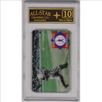  Graded 10 - Babe Ruth 1998 Nexstar 30 Minute Lenticular Phone Card