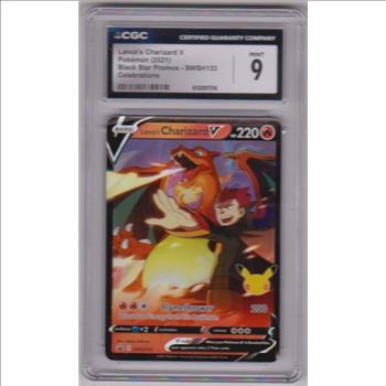 Graded CGC Mint 9 - Lance's Charizard V 2021 Pokemon Celebrations Black Star Promos #SWSH133 Card