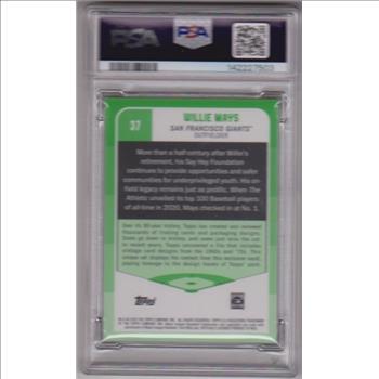 Graded PSA Mint 9 - Willie Mays 2020 Topps Brooklyn Collection Black #37 Card (#36/75 Produced)