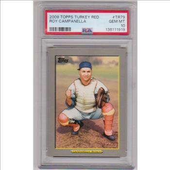 Graded PSA Gem Mint 10 - Roy Campanella 2009 Topps Turkey Red #TR79 Insert Card