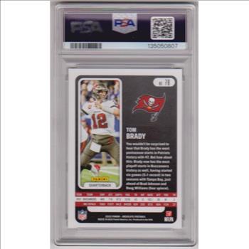 Graded PSA Mint 9 - Tom Brady 2022 Panini Absolute Green Letter Parallel #78 Card