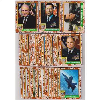 1991 Topps Desert Storm Series One 88 Card Set w/ George Bush, Dick Cheney + More