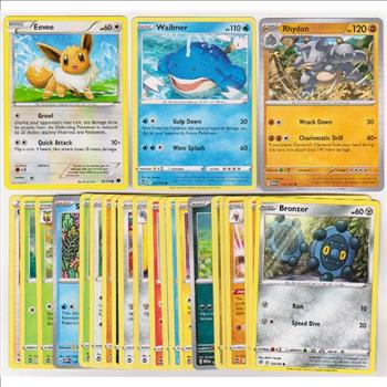 25 Different Pokemon Trading Cards w/ Eevee + More