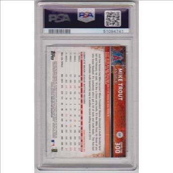 Graded PSA Gem Mint 10 - Mike Trout 2015 Topps No Sparkle On Helmet #300 Card