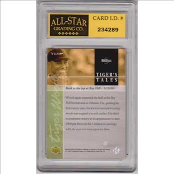 Graded 9 - Tiger Woods 2001 Upper Deck Tiger's Tales #TT23 Insert Card