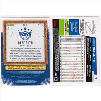 Babe Ruth + Mickey Mantle Baseball Card Pair